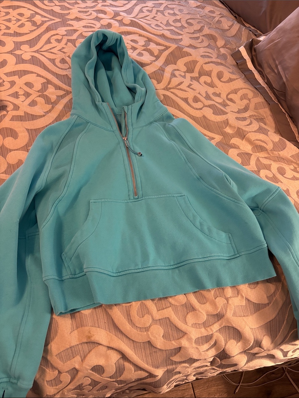 lululemon athletica Teal Half-Zip Hooded Pullover